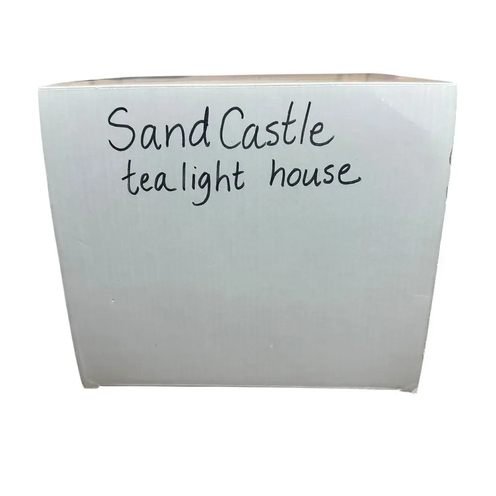 PartyLite Bisque Porcelain Sandcastle Beach House Decor Tea Light Candle Holder